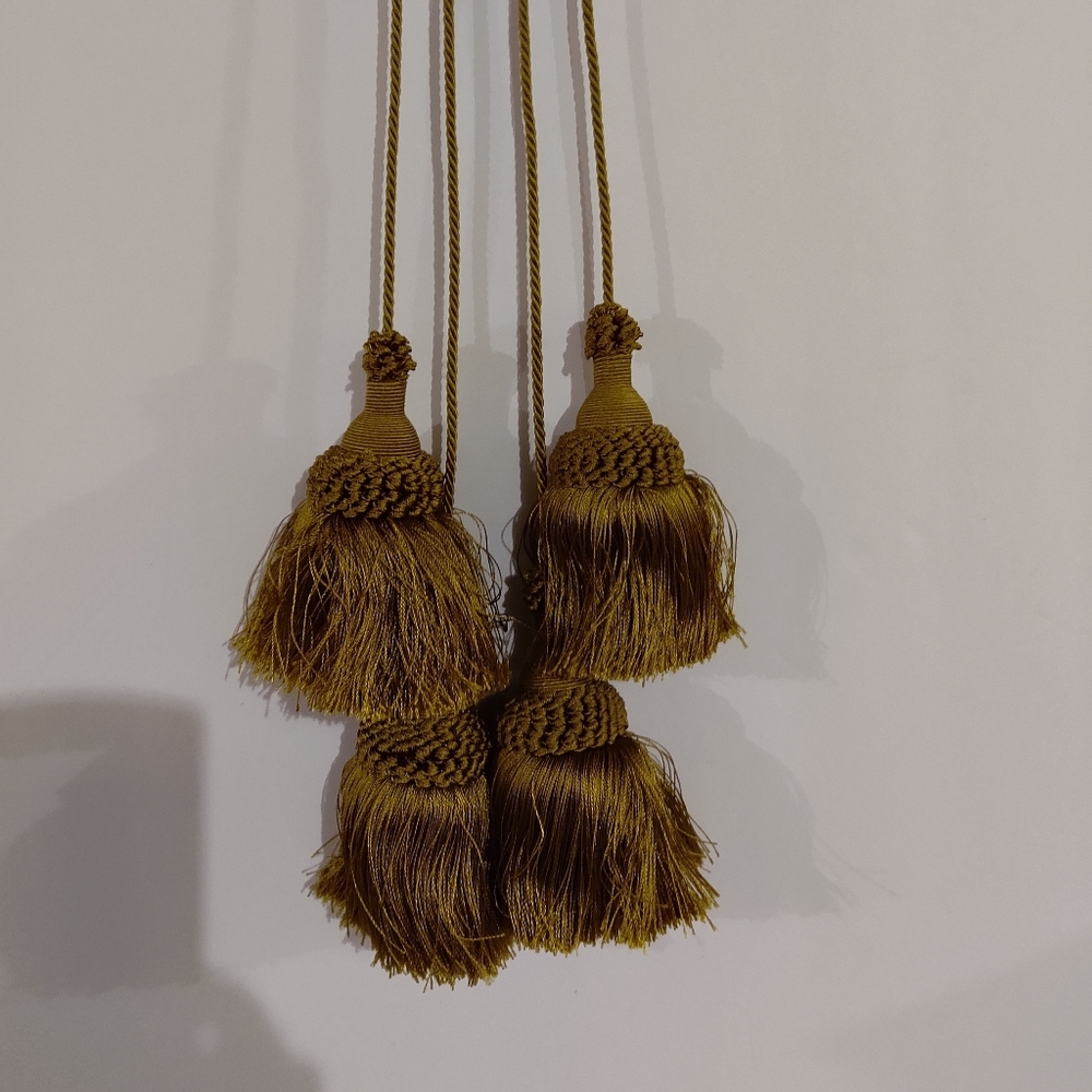 Hand Woven Curtain Rope Tie Back Window Soft Gold Tassel. Tie back. 1 Set